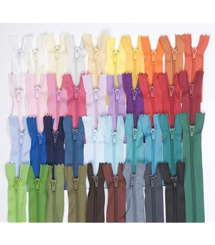 39 Zip Fasteners in Assorted Colours 45 cm : Amazon.co.uk: Home